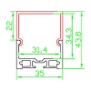 Aluminum LED profile for  pendant light  FL-ALP053
