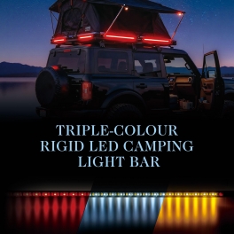 DC12V Tri-colour Led Camping Light Bar IP67 Waterproof Customized length